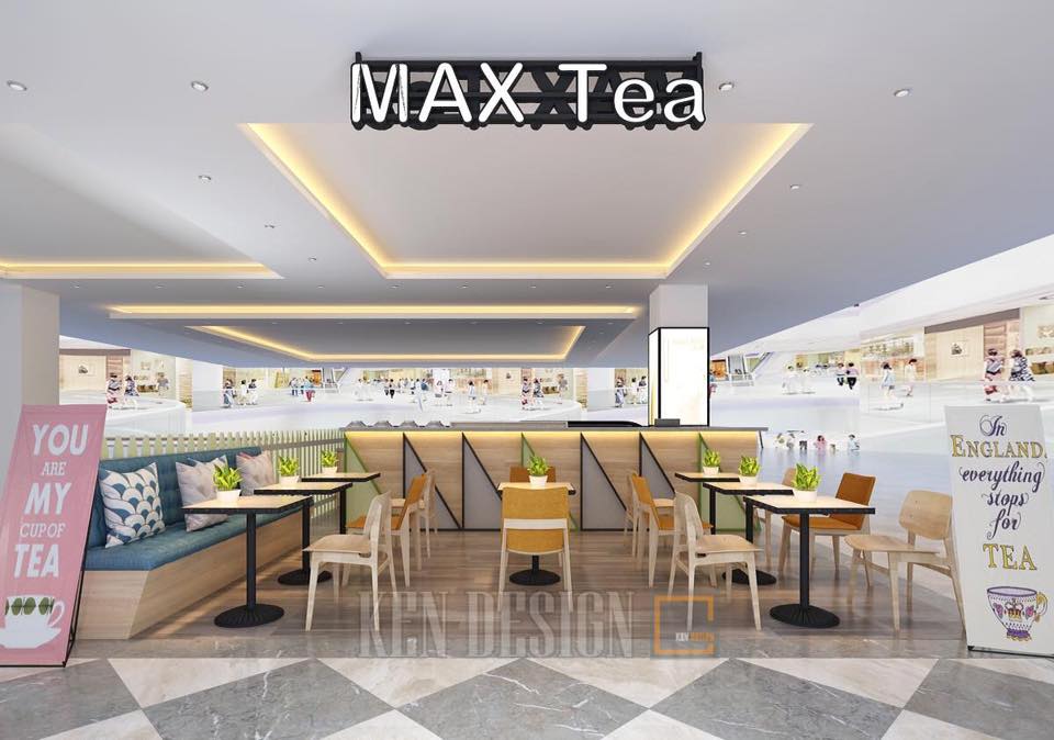 thiết kế quán trà sữa Max tea